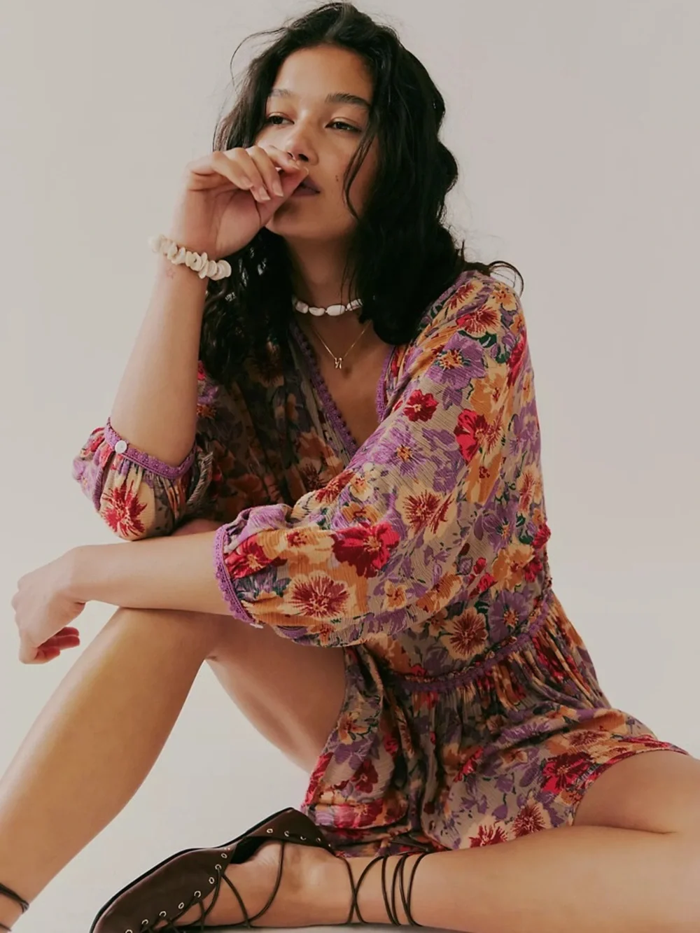 Free People Sweet Dreams Printed Mini Dress